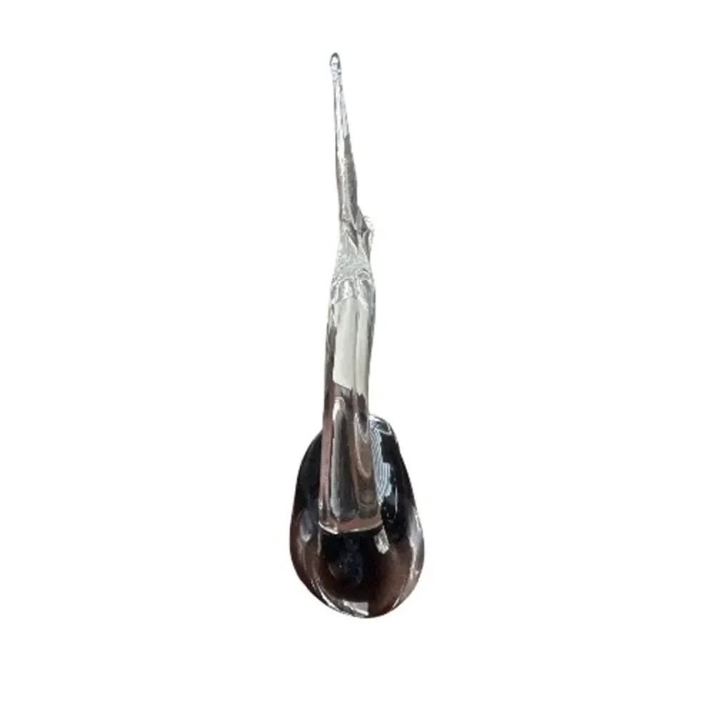 Murano Sommerso Dark Blue Hand Blown Whale Figurine